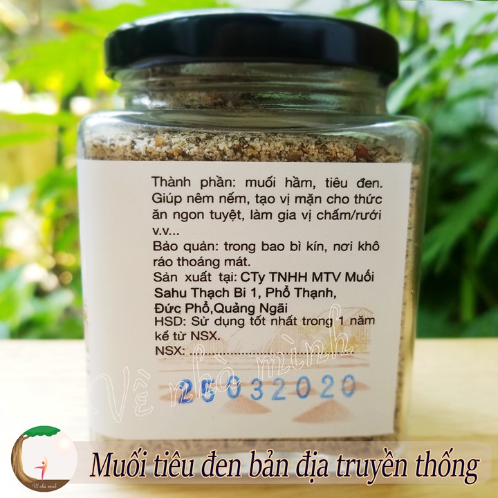 MUỐI TIÊU ĐEN TRUYỀN THỐNG SAHU 150GR (Muối biển Sa Huỳnh - Quảng Ngãi) sản xuất theo phương pháp truyền thống tự nhiên