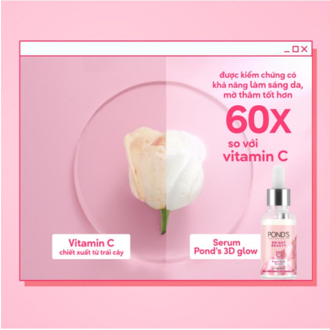 Serum Pond's dưỡng sáng mờ thâm ngăn ngừa lão hoá 3D Glow tinh chất trắng da - Shop Viloet