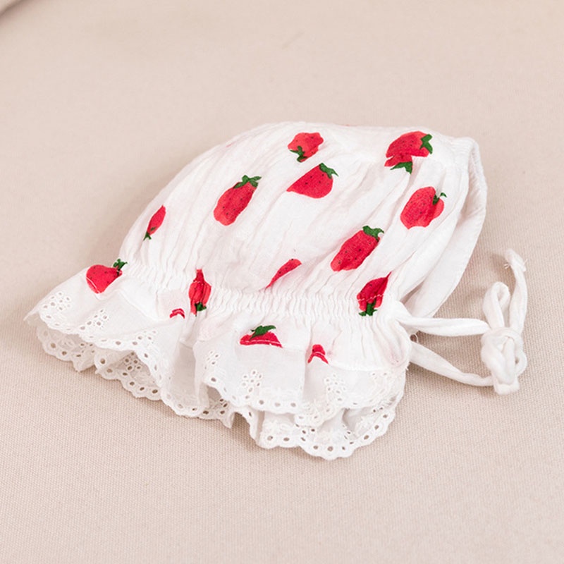 Mũ Cotton Mềm In Họa Tiết Quả Dâu Thời Trang Xuân Hè Cho Bé Sơ Sinh