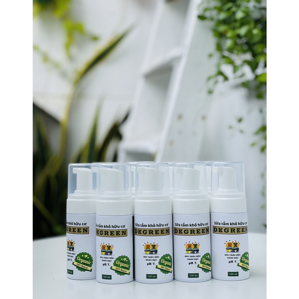 Sữa tắm khô hữu cơ cho chó mèo DKGREEN an toàn cho mọi lứa tuổi - 100ml