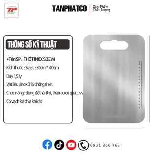 Thớt Inox 316 Size L 30x40cm
