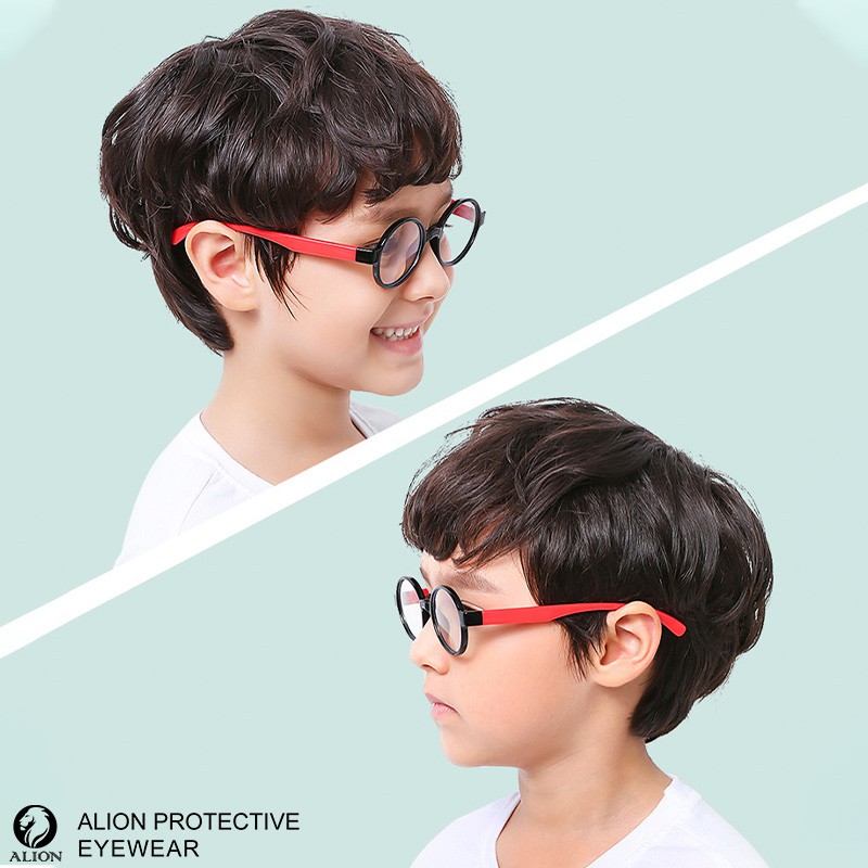 Mắt kính LUSEEN AG3203 gọng tròn chống tia bức xạ/ chống ánh sáng xanh kèm hộp đựng bảo vệ cho trẻ em