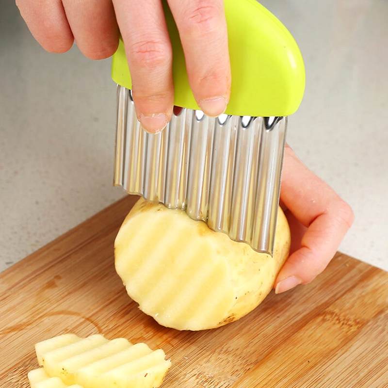 Dao cắt tỉa rau củ hình lượn sóng bằng thép không gỉ tiện lợi cho nhà bếp