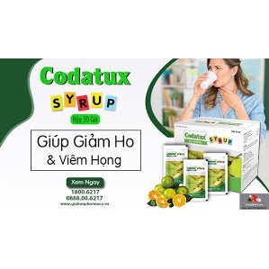 COMBO 10 GÓI SIRO HO CODATUX Thương hiệu: ADC  Siro Giảm Ho Codatux Syrup (h30 Gói)