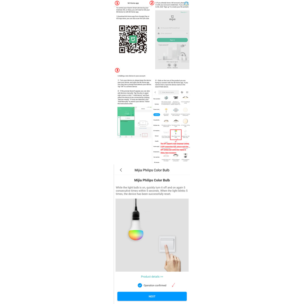 PHILIPS Bóng Đèn Led Đổi Màu Điều Khiển Từ Xa Xiaomi Mijia E27 220-240v 1880k-7000k