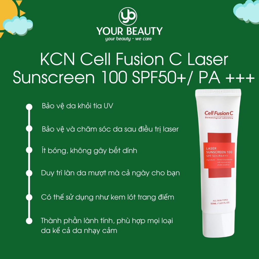 Kem chống nắng cho mọi loại da Cell Fusion C Laser Sunscreen 100 SPF50+/PA+++ (Trắng/Đỏ)