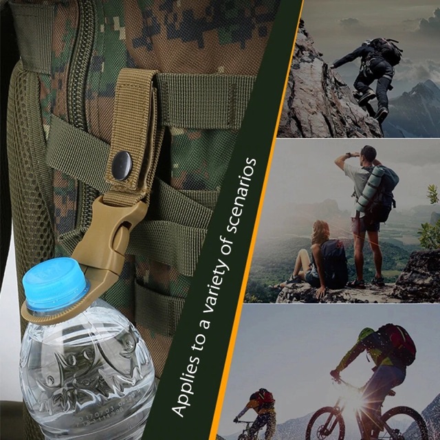 Móc chai nước EDC treo balo màu đen