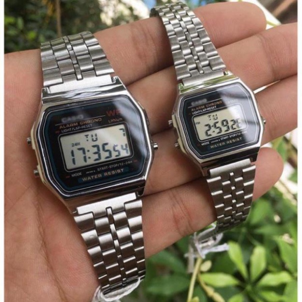 Đồng hồ nam nữ Casio A159WR  full box Máy Nhật chống nước kính chống xước cá tính