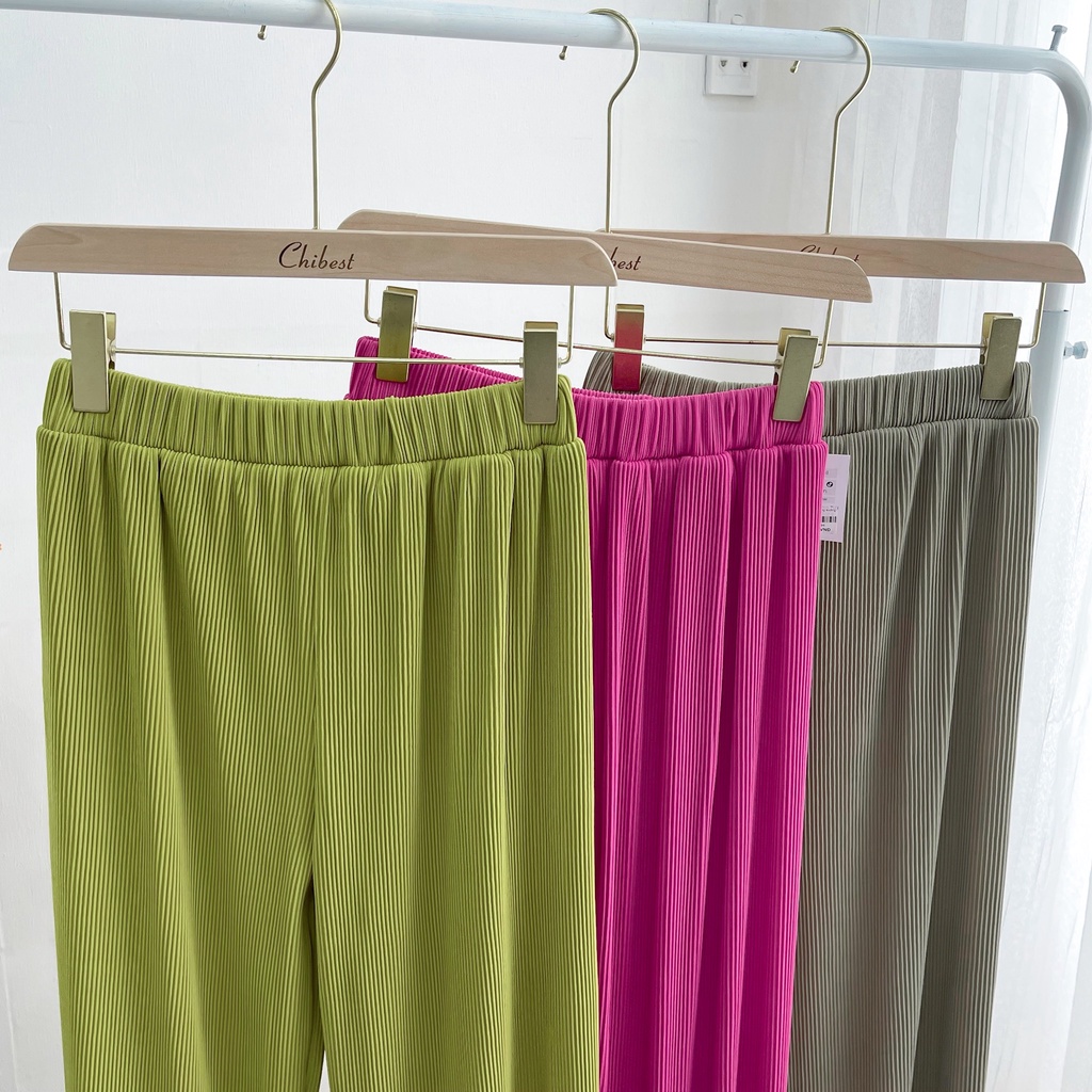 Quần Culottes Ống Rộng Chất Liệu Thun Tăm Lưng Cao Cạp Chun Freesize CHIBEST YQB210