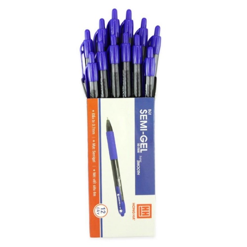 Bút bi Semi Gel 0.7mm Hồng Hà  mực Đen/ Xanh nét viết siêu êm- Tâm An Books