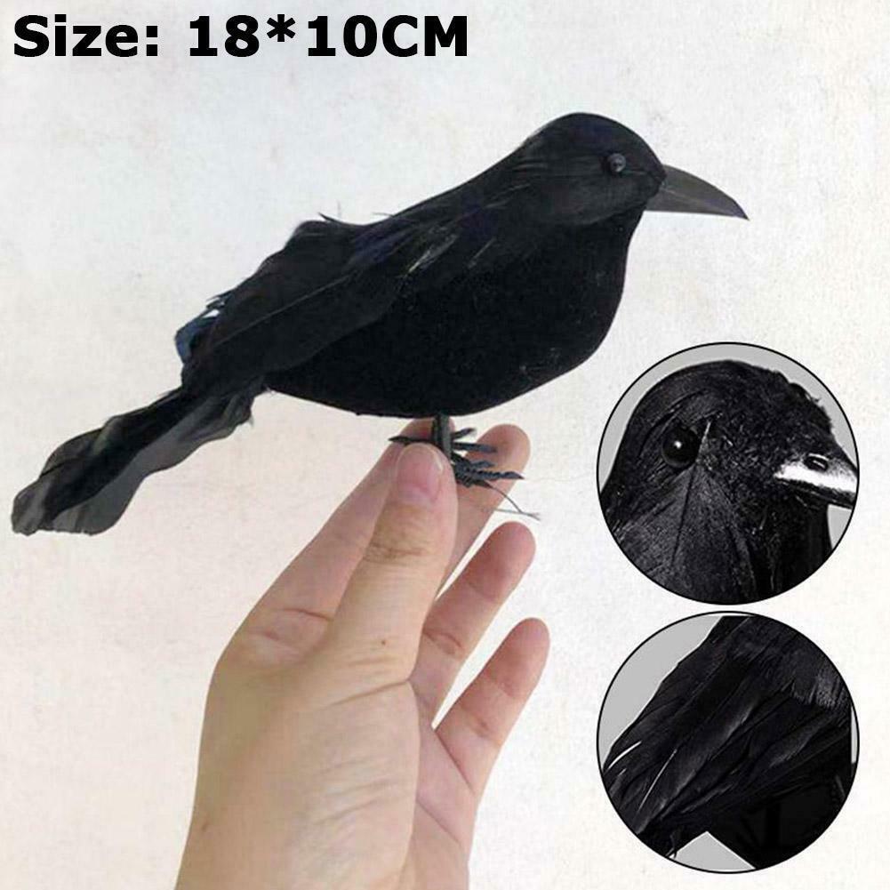 Mô hình quạ đen nhân tạo trang trí Halloween