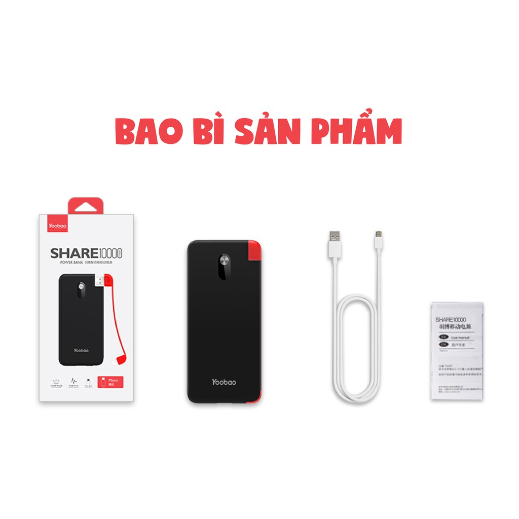 [YOOBAO80K giảm 80K] Pin sạc dự phòng + Dock sạc nam châm - YOOBAO YB-S10K Share dung lượng 10000mAh - Chính Hãng