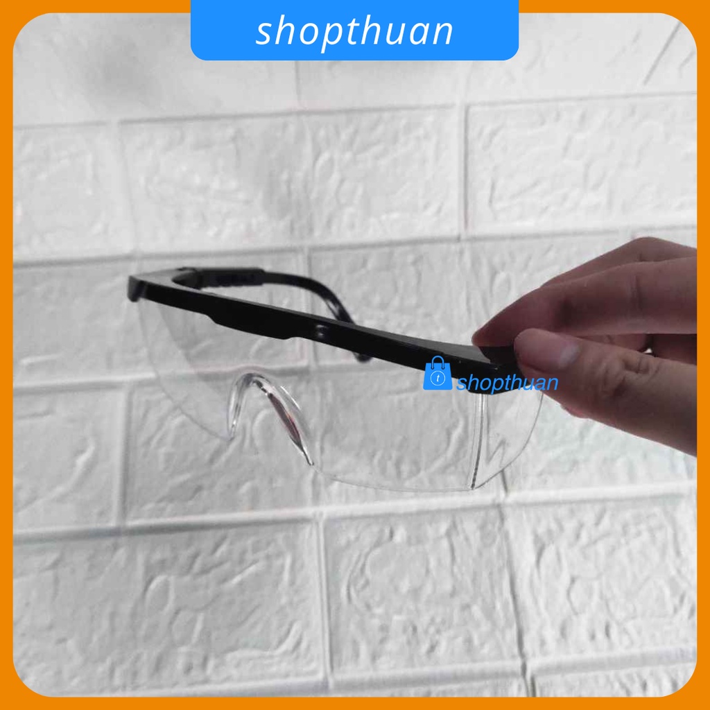 Kính chắn bụi cho người lớn kiêm bảo hộ lao động gọng đen , dùng cho đi đường, chắn côn trùng