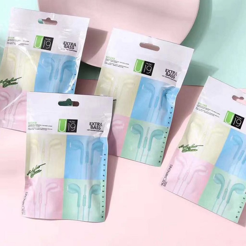 Tai Nghe Chơi Game U19 Màu Macaron Jack 3.5mm Có Mic Dành Cho Điện Thoại Android