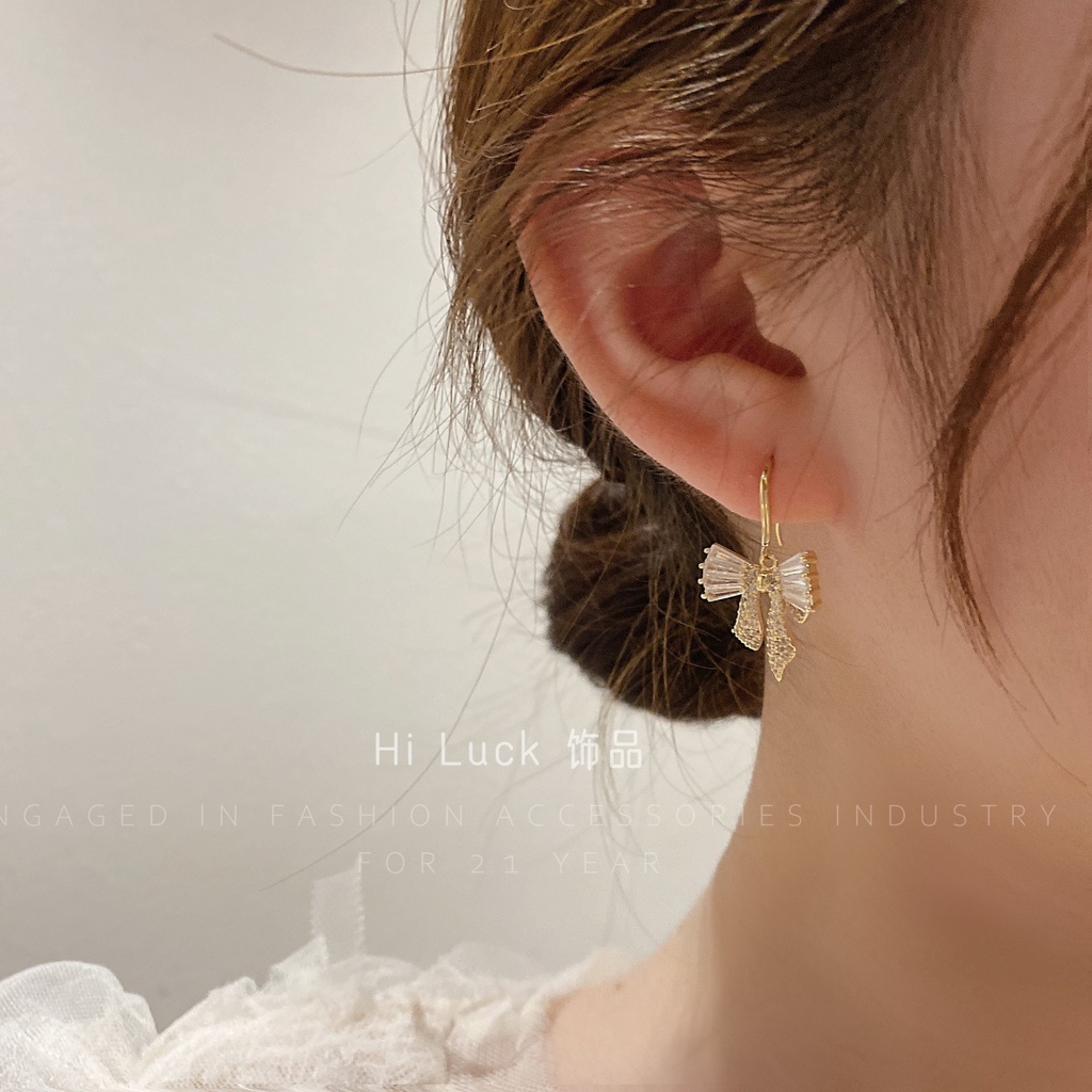 Bông Tai Hình Nơ Đính Đá Thời Trang 2022 Dành Cho Nữ