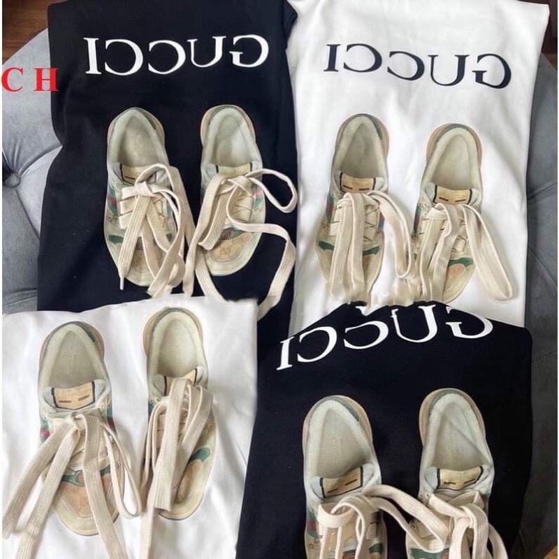 Áo Thun Nam Nữ Cổ Tròn  Unisex Form Rộng Streetwear Giày Đôi G. C☘Phông Basic Cotton Oversize