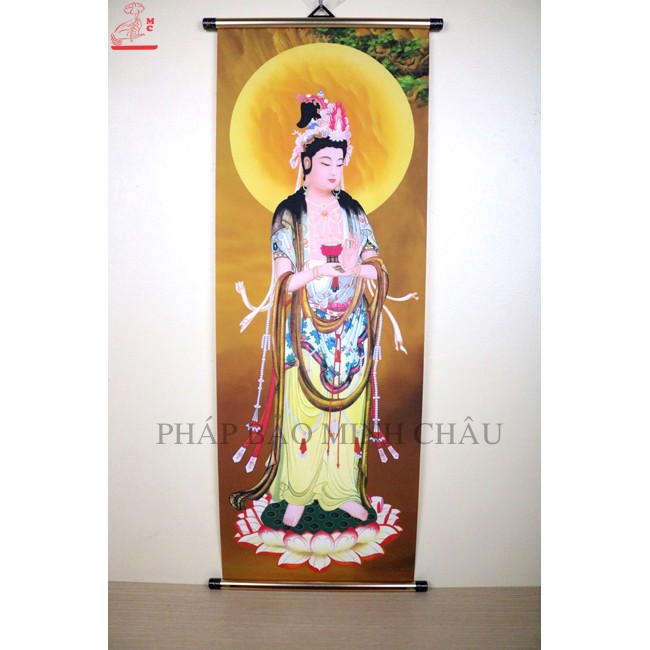 BỘ 3 BỨC TRANH LỤA TAM THÁNH (TO - NHỎ) _ CAM