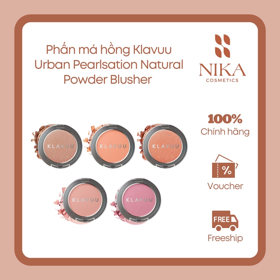 Phấn Má Hồng Klavuu Urban Pearlsation Natural Powder Blusher