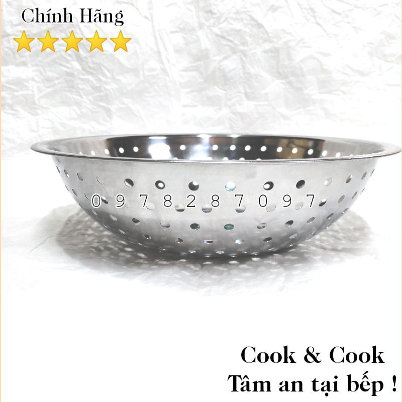 [CHÍNH HÃNG] Rổ lỗ 7 ly inox rổ inox Vietcook size 38, 40, 42, 44, 46, 48, 50, 52 cm không rỉ cao cấp