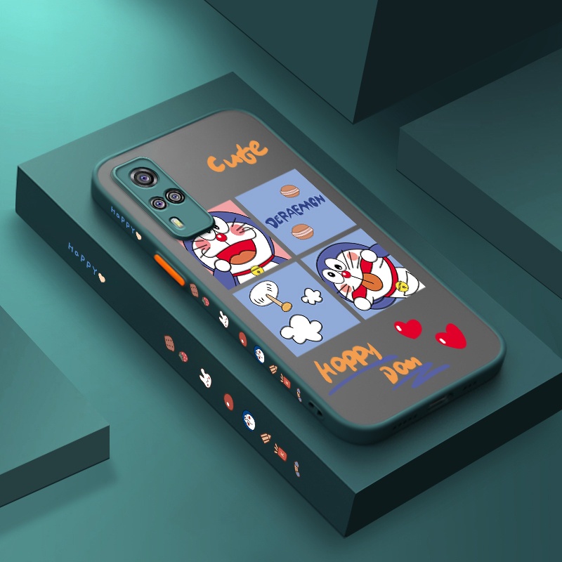 Ốp Điện Thoại Trong Suốt Mặt Nhám Chống Rơi Hình Doraemon Cho VIVO Y51 2020 Y31 2021 Y51A Y53s 4G