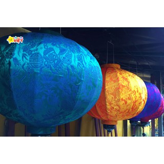 Lồng Đèn Hội An Vải Gấm Hình Tròn ( Size 30)