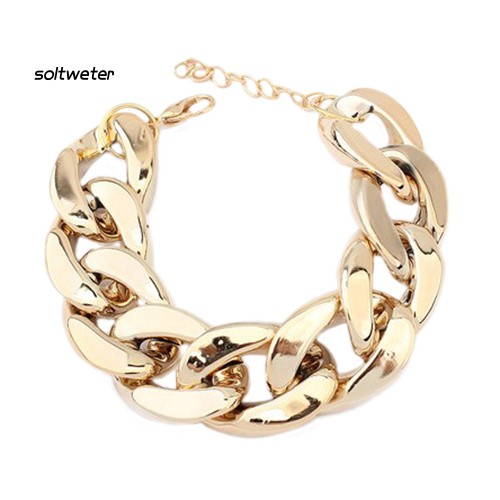 Vòng Tay Dạng Xích Phong Cách Punk Đơn Giản Cho Nữ