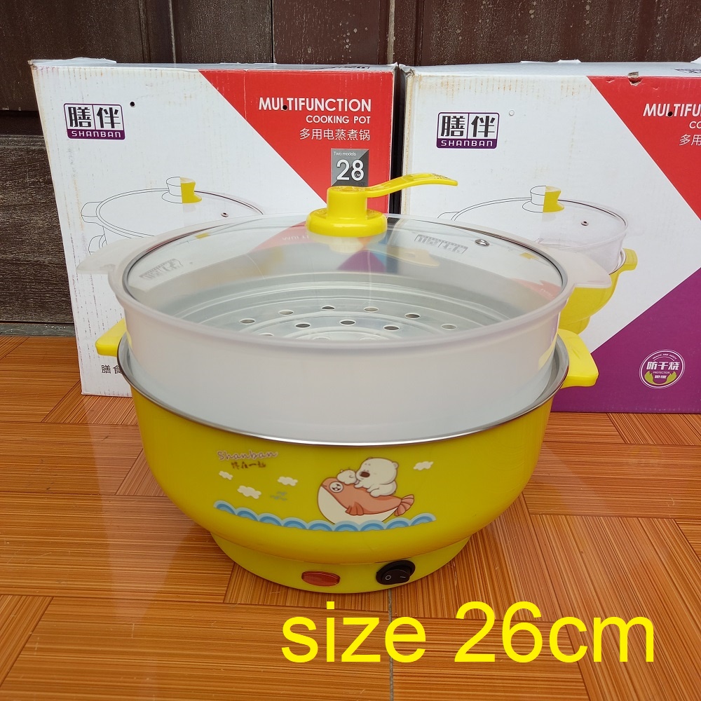 nồi lẩu mini nấu mì nồi lẩu đa năng 2 tầng kèm hấp 18cm 26cm 28cm