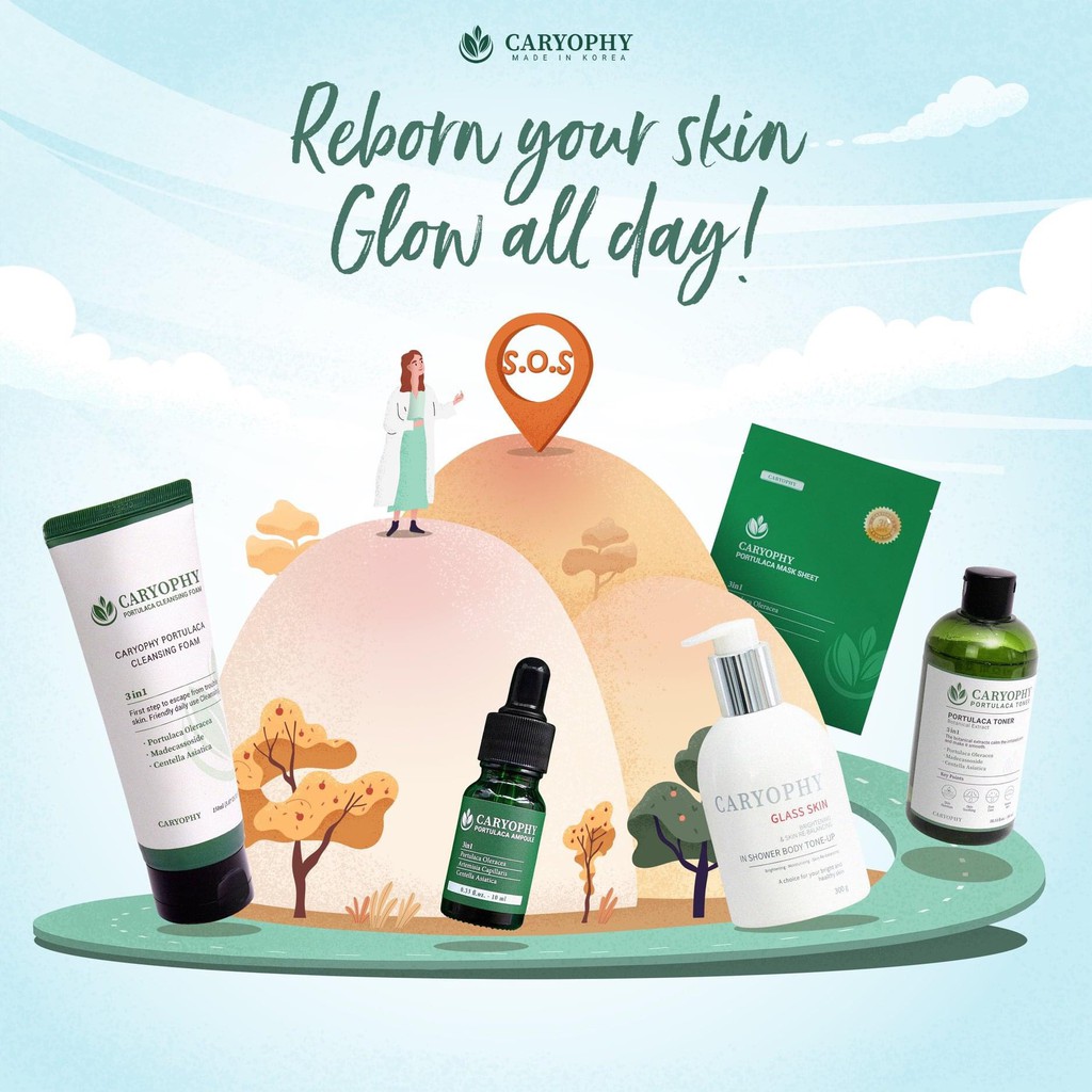 Combo 3 Món Ngăn Ngừa Mụn Thâm Serum - Toner - Sữa Rửa Mặt Caryophy Hàn Quốc | BigBuy360 - bigbuy360.vn