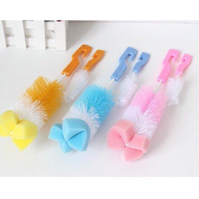 Bộ 2 Cây Rửa Bình Sữa Và Núm Ti nhỏ gọn Cho Bé-skm