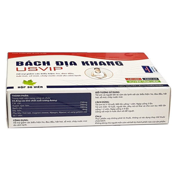 Bách Địa Khang USVIP, hỗ trợ giảm các biểu hiện đau đầu, ho, hắt hơi