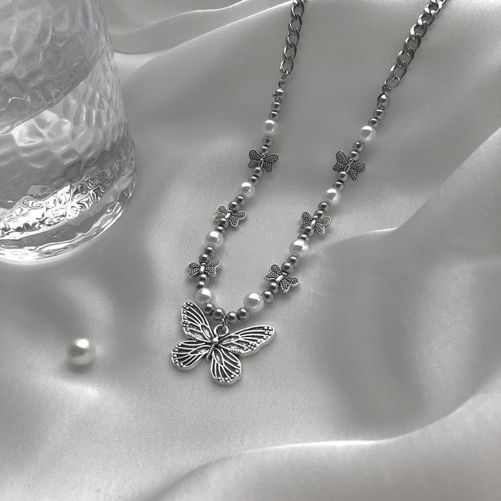 VANES1 Vòng Cổ Choker Mặt Hình Trái Tim Và Bướm Quyến Rũ Cho Nữ