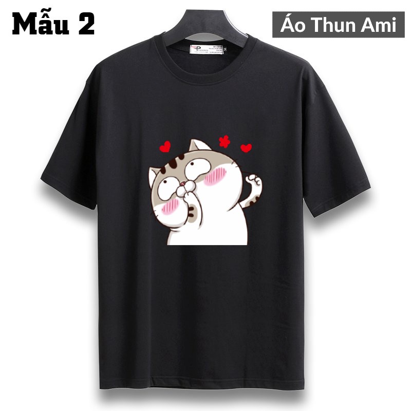 ⚡️FREESHIP⚡️Áo Thun Mèo Ami Bụng Bự Cực "CUTE" Mẫu Đen