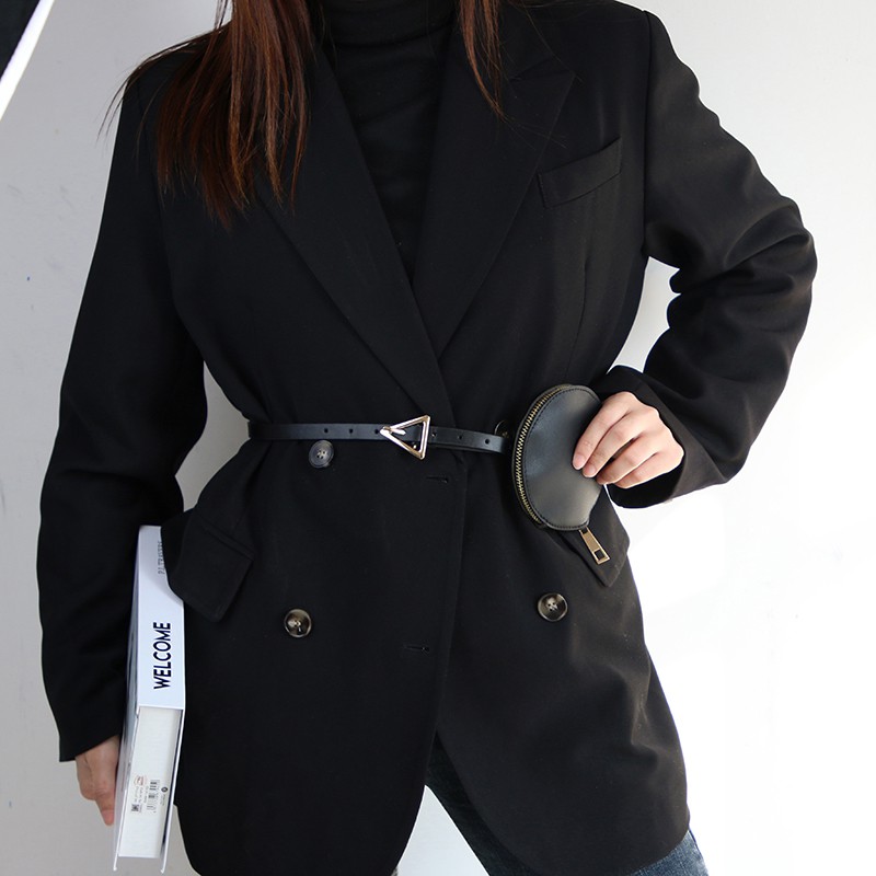 Thắt Lưng Da Pu Khóa Tam Giác Thời Trang Dành Cho Nữ