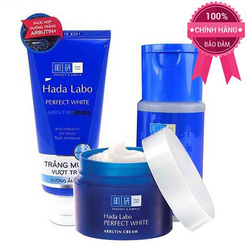 Bộ Sản Phẩm Dưỡng Trắng Da Tối Ưu Hada Labo Perfect White