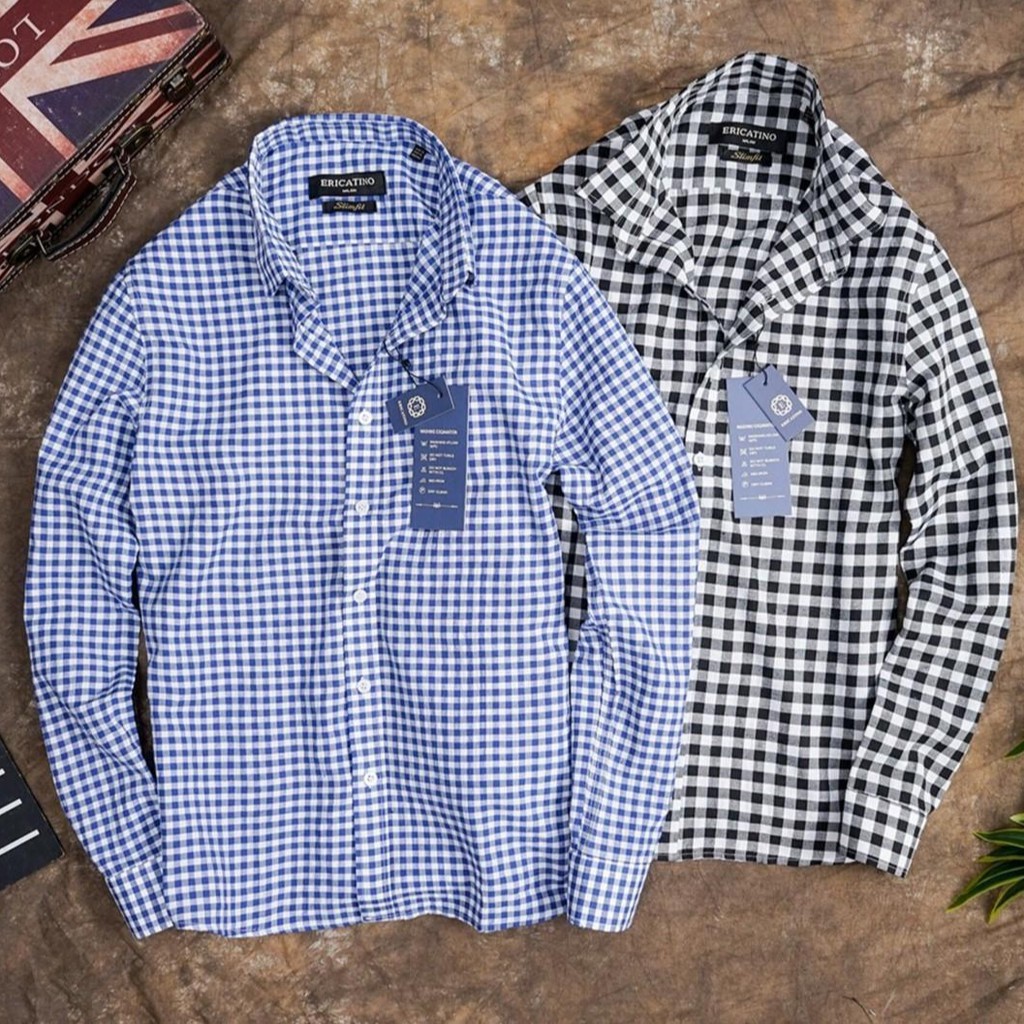 Áo sơ mi nam dài tay gấp hộp Kẻ Ca Rô Vuông cao cấp, chất vải cotton mịn phong cách công sở(SMKV) | BigBuy360 - bigbuy360.vn