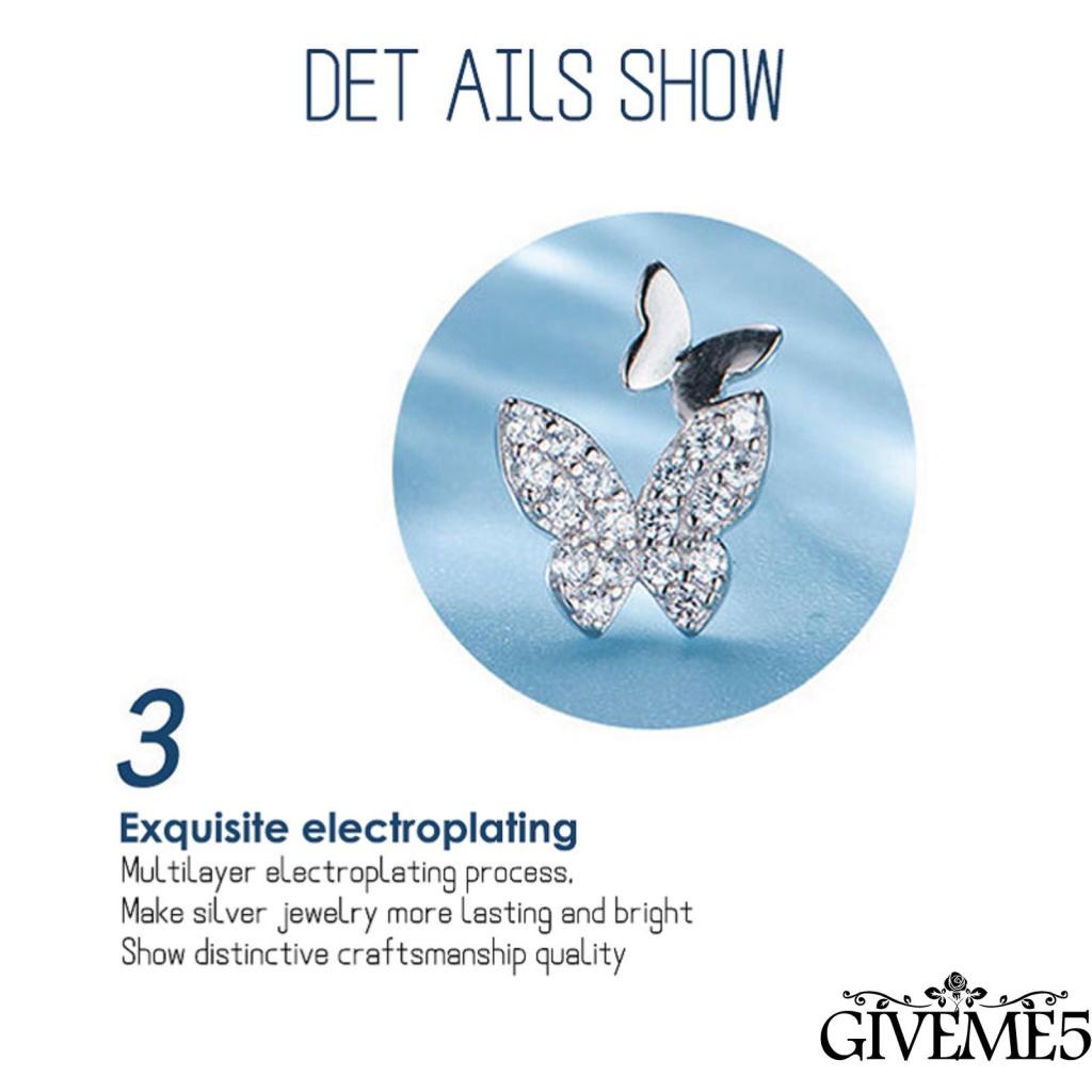 Đôi khuyên tai hình bướm đính kim cương giả thời trang cho nữ