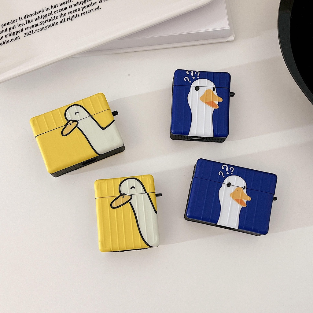 Vỏ Bảo Vệ Hộp Sạc Tai Nghe Airpods 3 Pro 2 3 Họa Tiết Hoạt Hình Dấu Hỏi Và Vịt Dễ Thương Ốp