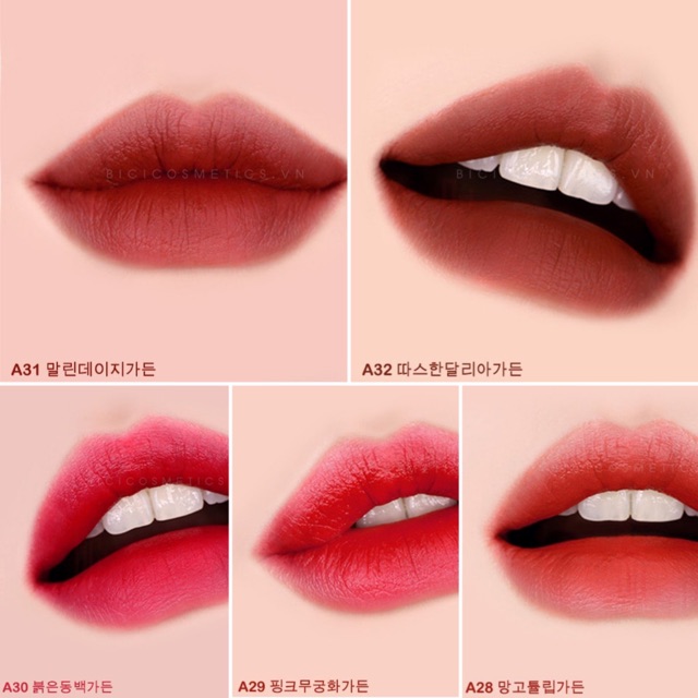 [Mã COSHOT27 giảm 10% đơn 300K] (A18 đến A37) Son Black Rouge Air Fit Velvet Tint