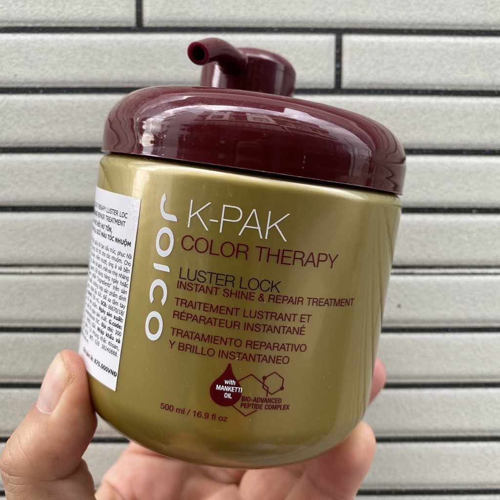 Hấp Dầu JOICO Phục Hồi Hư Tổn Tăng Cường Độ Bóng Giữ Màu Tóc Nhuộm K-PAK  Color Therapy Luster Lock Treatment 500ml