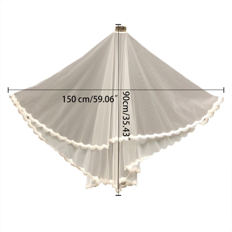 Mạng Che Mặt Cô Dâu 2 Lớp Vải Tuyn 90cm / 35 &quot;