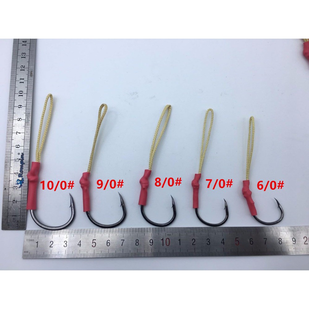 Bộ 5 Móc Câu Cá Bằng Thép Không Gỉ Cỡ 1/0-10/0#