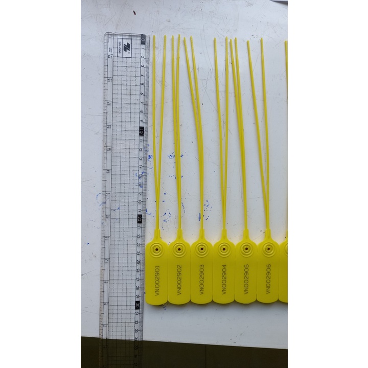 COMHO 50 CHIẾC Seal nhựa niêm phong dạng tròn dài 30cm khóa kim loại in seri liên tục
