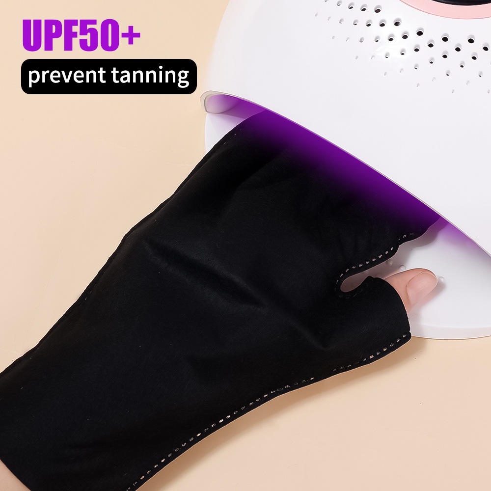 Găng Tay Bảo Vệ Chống Tia UV Bằng Vải Không Dệt Màu Đen Thoáng Khí Thoải Mái Dùng Một Lần
