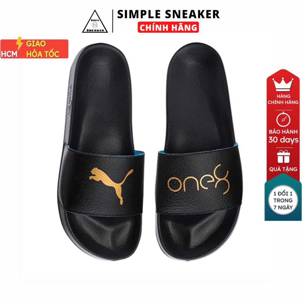 Dép Puma Leadcat One Black Gold 🔴HÀNG CHÍNH HÃNG🔴 Dép Quai Ngang Nam Nữ Thể Thao Êm Ái - Simple Sneaker