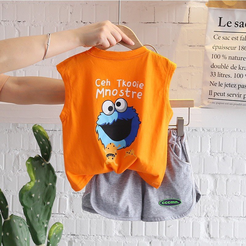 Bộ Hè Ba Lỗ Sát Nách MNOSTRE Cho Bé Trai, Quần áo bé trai từ 7-18kg sa