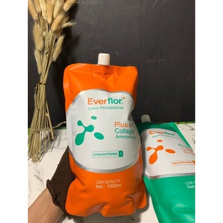Kem ép duỗi tóc Everflor Collagen Siêu thẳng 1000ml *2