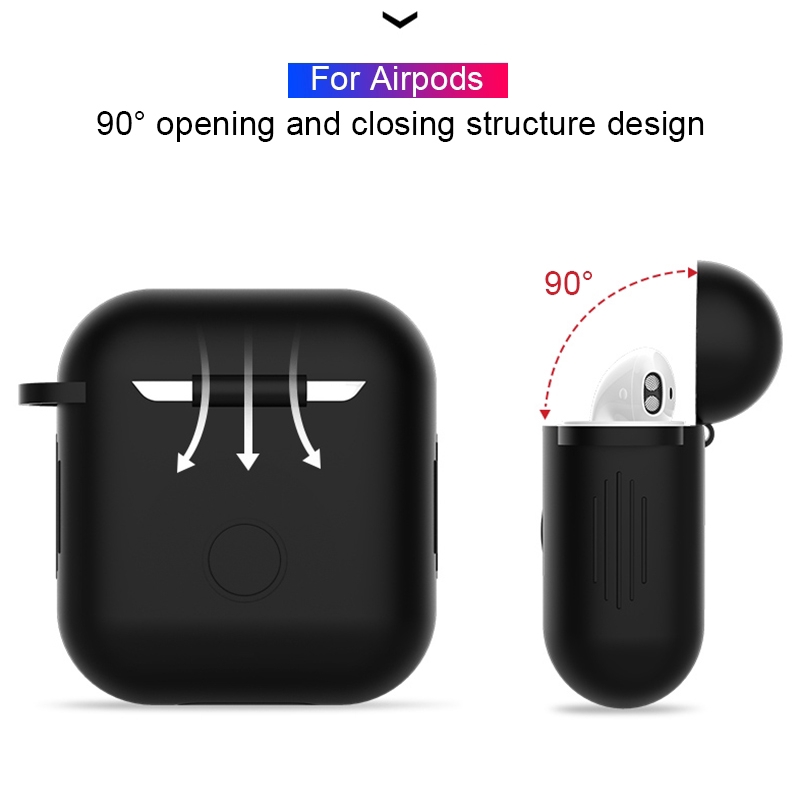 Vỏ silicone bảo vệ cho hộp sạc tai nghe không dây Bluetooth Apple AirPods 1 2