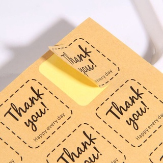 Set 10 sticker '' Thank you '' giấy kraft cắt sẵn