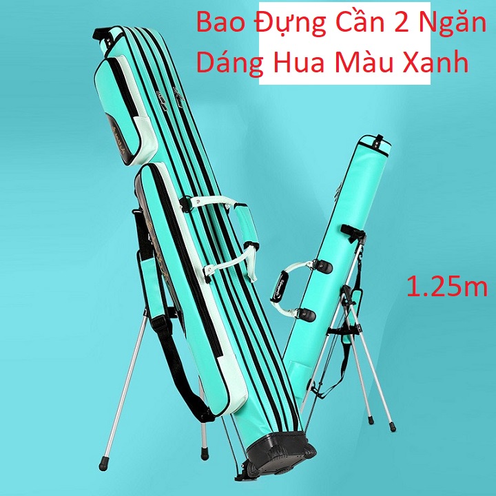 Bao Đựng Cần Câu Cá 2 Ngăn Dáng Hua Màu Xanh 1.25m