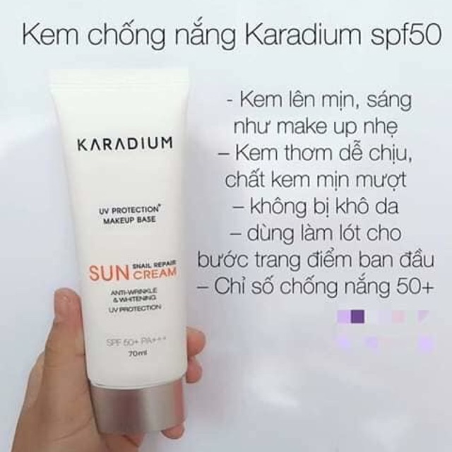 KEM CHỐNG NẮNG KARADIUM SNAIL REPAIR SUN CREAM SPF50+PA+++